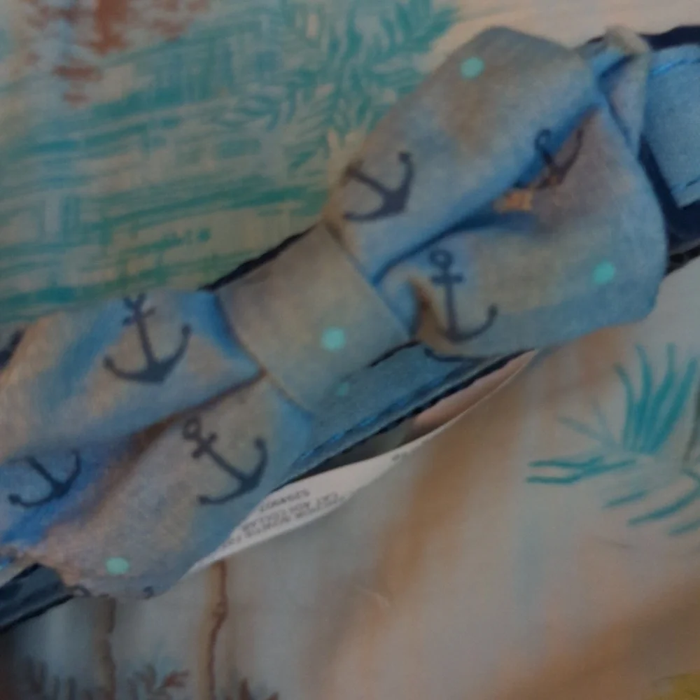 Anchor Print Bow Tie Cat Collar For Large Cats. New. Cute!